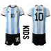 Billige Argentina Lionel Messi #10 Børnetøj Hjemmebanetrøje til baby VM 2022 Kortærmet (+ korte bukser)